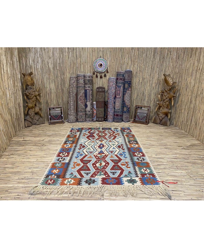 Handmade Turkish Very Fine Denizli Original  Wool on Wool Kilim – FREE SHIPPING..!